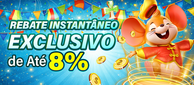 Banner de rebate instantâneo exclusivo de até 8 por cento